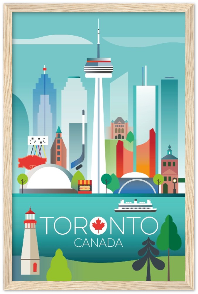 Toronto Premium Matte Paper Wooden Framed Poster