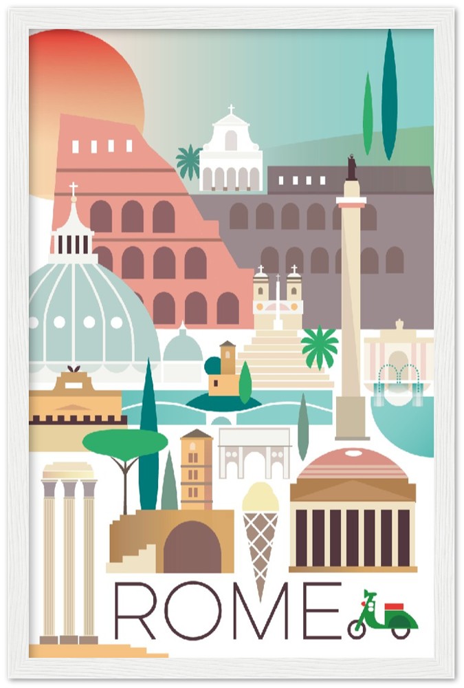 Rome Premium Matte Paper Wooden Framed Poster