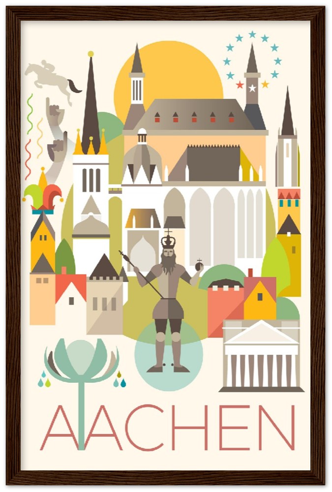 Aachen Premium Matte Paper Wooden Framed Poster