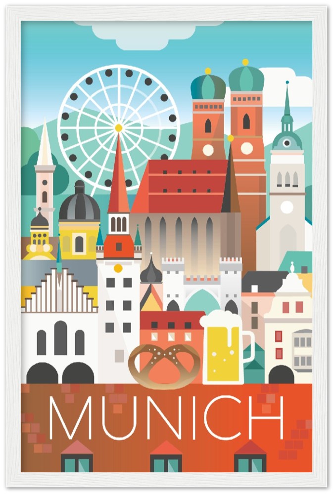 Munich Premium Matte Paper Wooden Framed Poster
