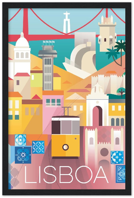 Lisbon Premium Matte Paper Wooden Framed Poster