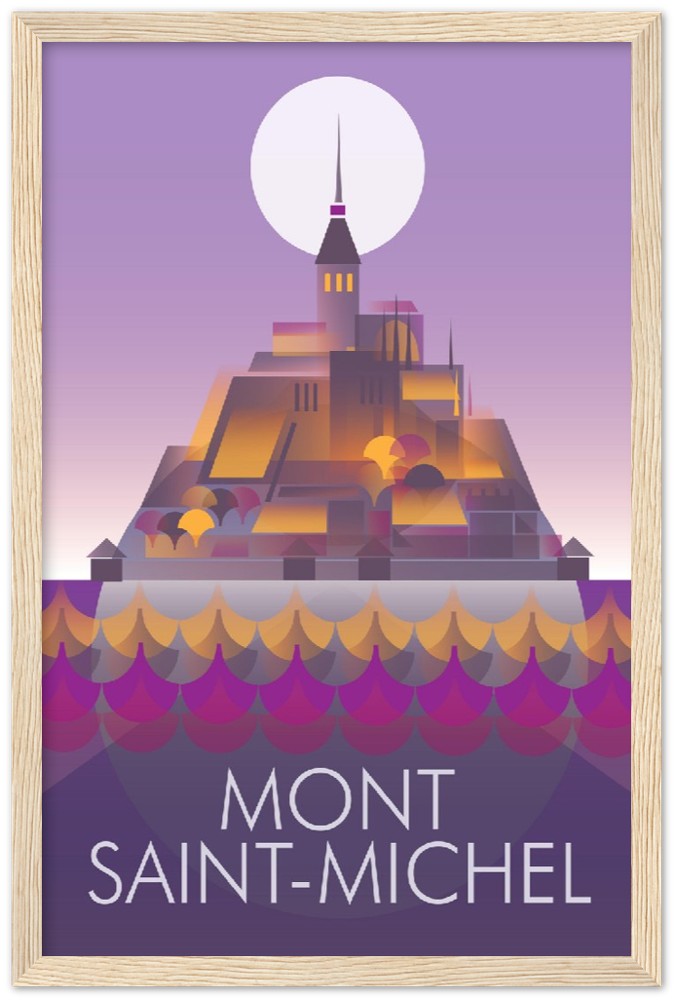 Mont Saint-Michel Premium Matte Paper Wooden Framed Poster