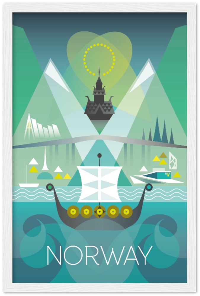 Norway Premium Matte Paper Wooden Framed Poster