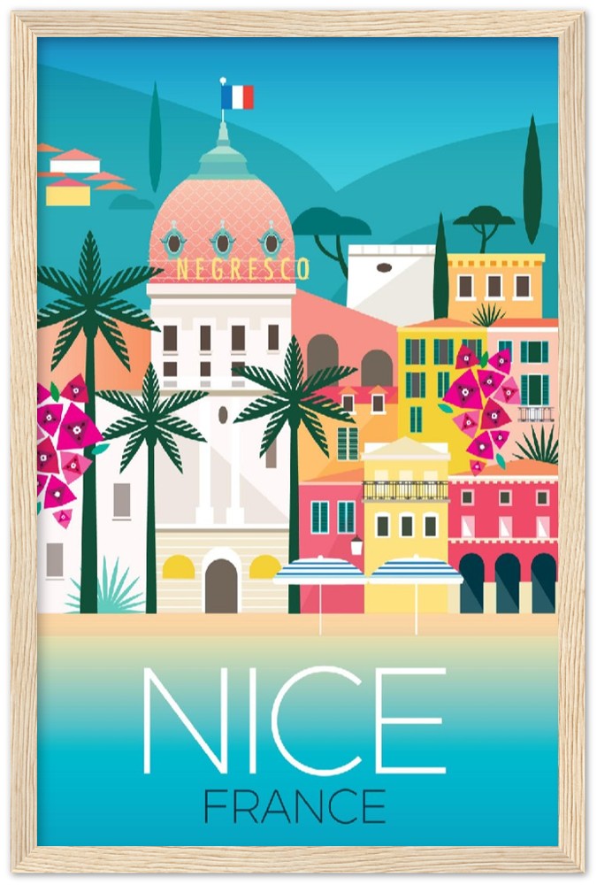 Nice, France Premium Matte Paper Wooden Framed Poster