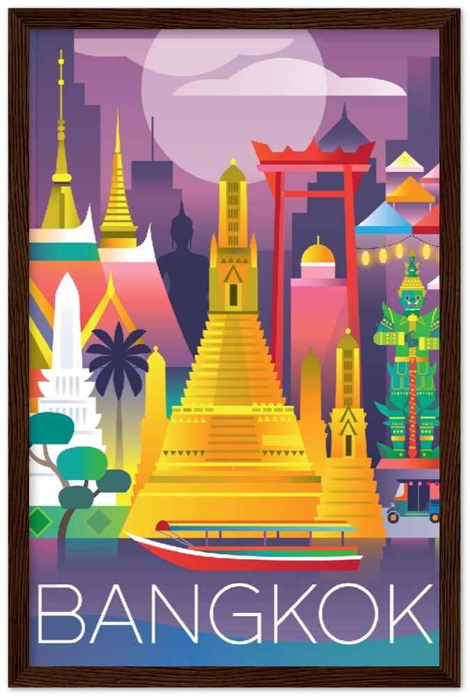 Bangkok Premium Matte Paper Wooden Framed Poster