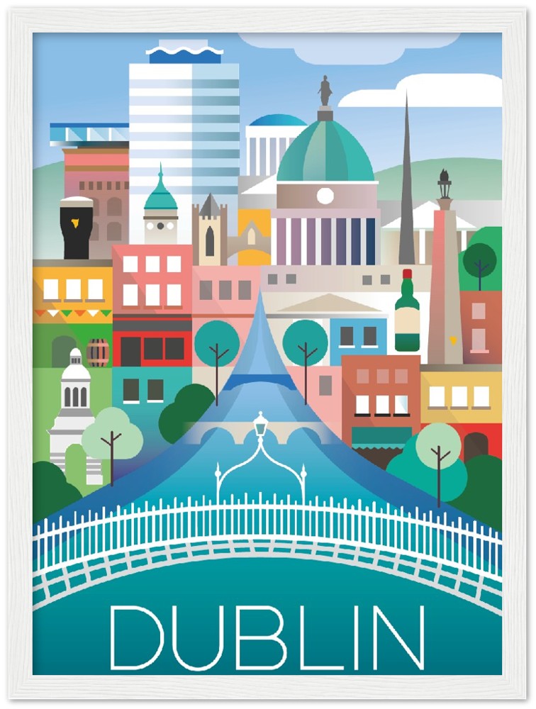 Dublin Premium Matte Paper Wooden Framed Poster