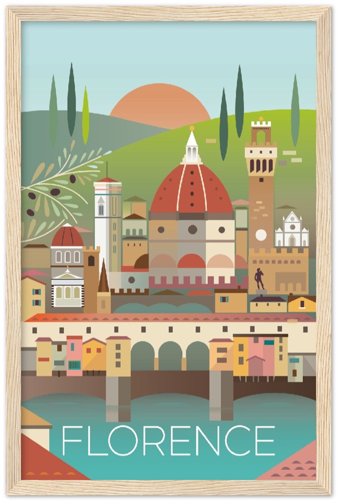 Florence Premium Matte Paper Wooden Framed Poster