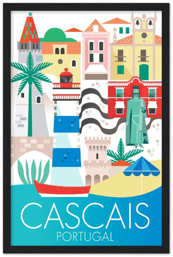 Cascais Premium Matte Paper Wooden Framed Poster