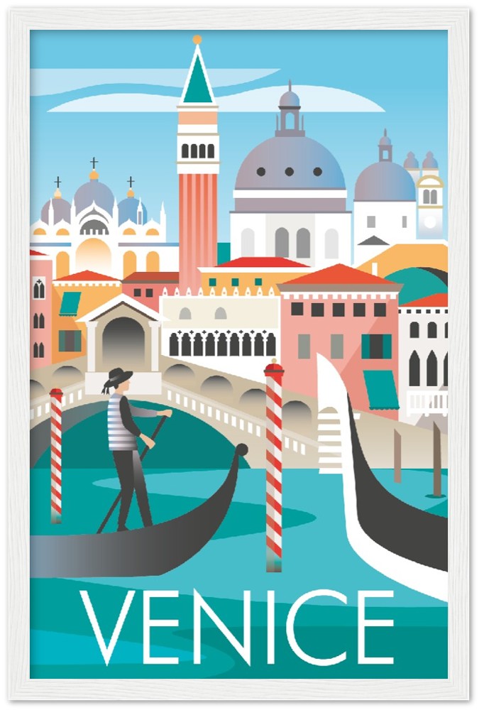 Venice Premium Matte Paper Wooden Framed Poster