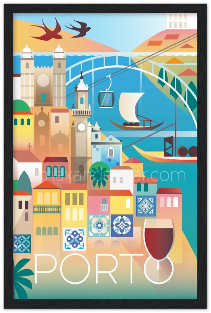 Porto Premium Matte Paper Wooden Framed Poster