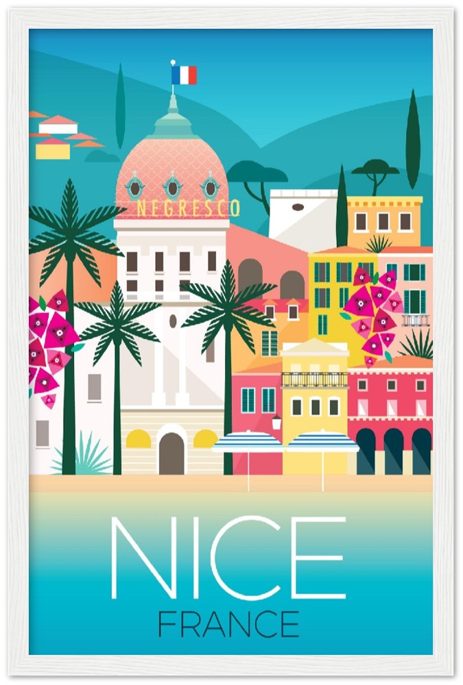 Nice, France Premium Matte Paper Wooden Framed Poster