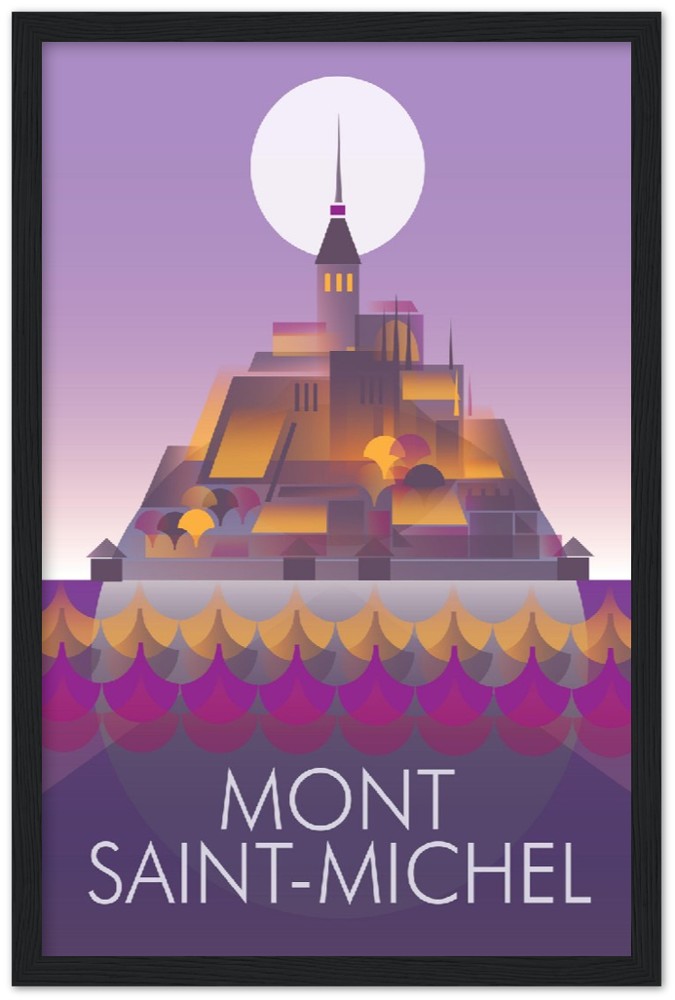 Mont Saint-Michel Premium Matte Paper Wooden Framed Poster