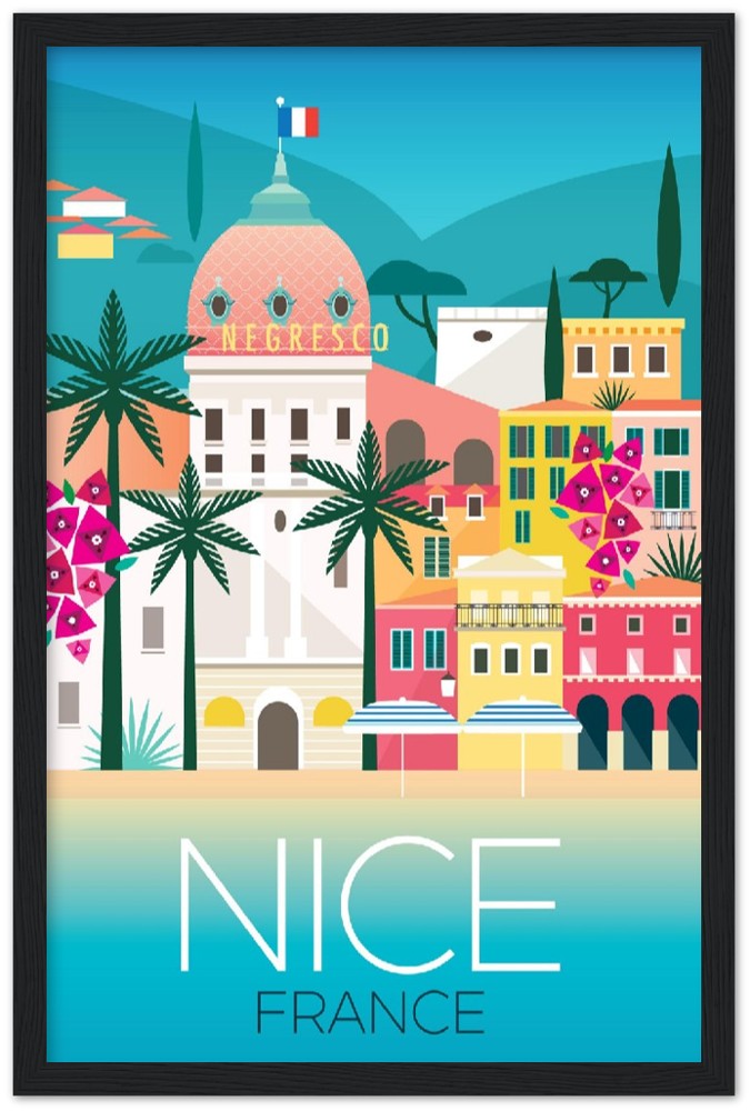 Nice, France Premium Matte Paper Wooden Framed Poster