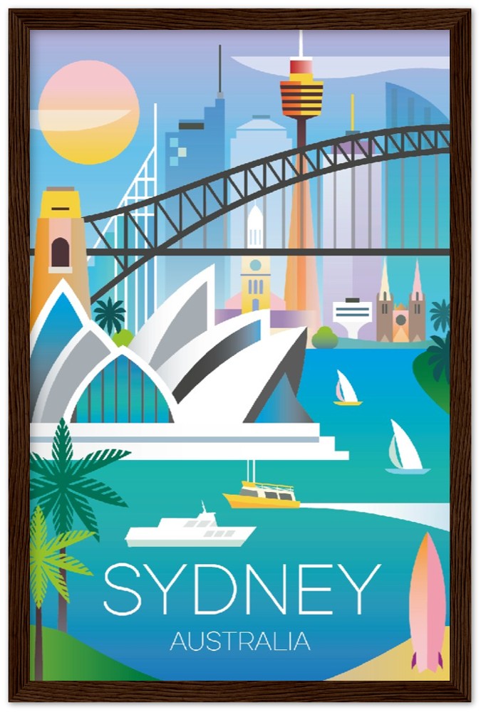 Sydney Premium Matte Paper Wooden Framed Poster
