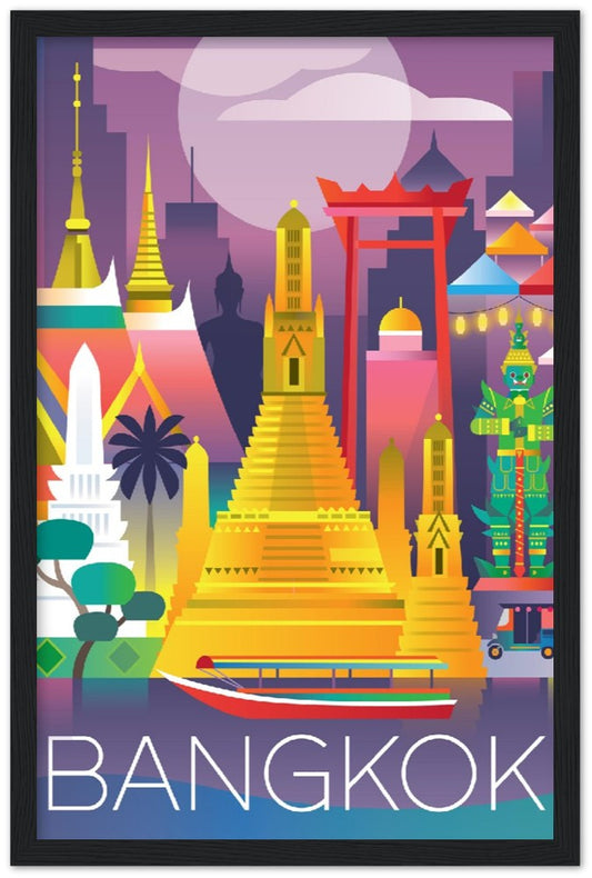 Bangkok Premium Matte Paper Wooden Framed Poster