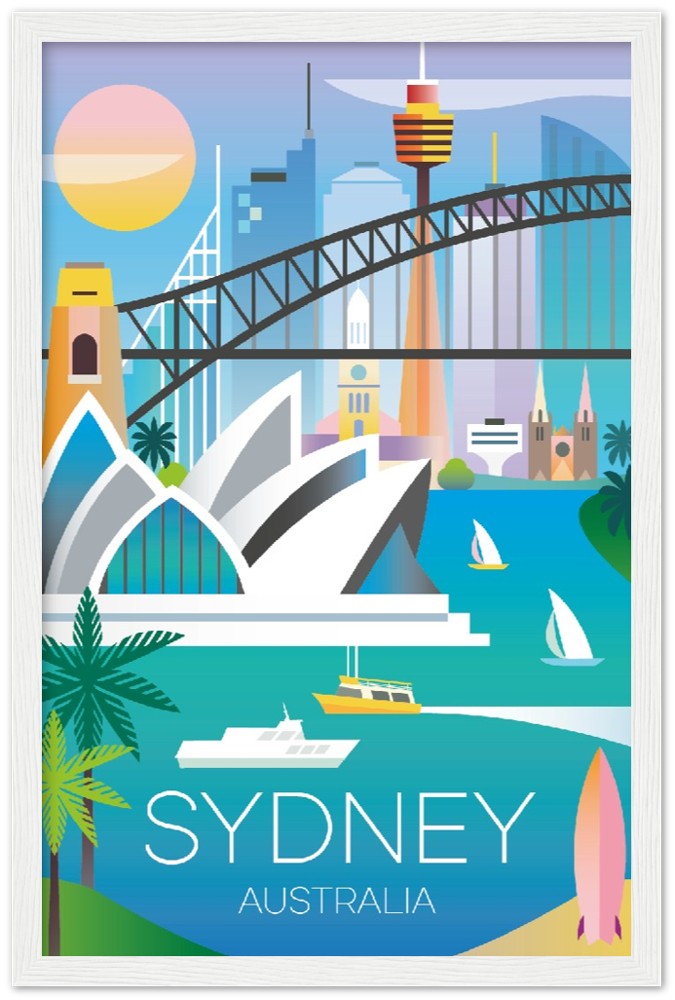 Sydney Premium Matte Paper Wooden Framed Poster