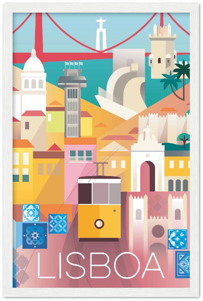Lisbon Premium Matte Paper Wooden Framed Poster
