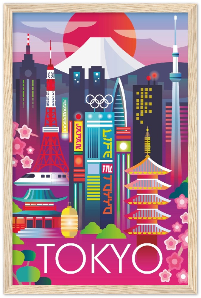 Tokyo Premium Matte Paper Wooden Framed Poster