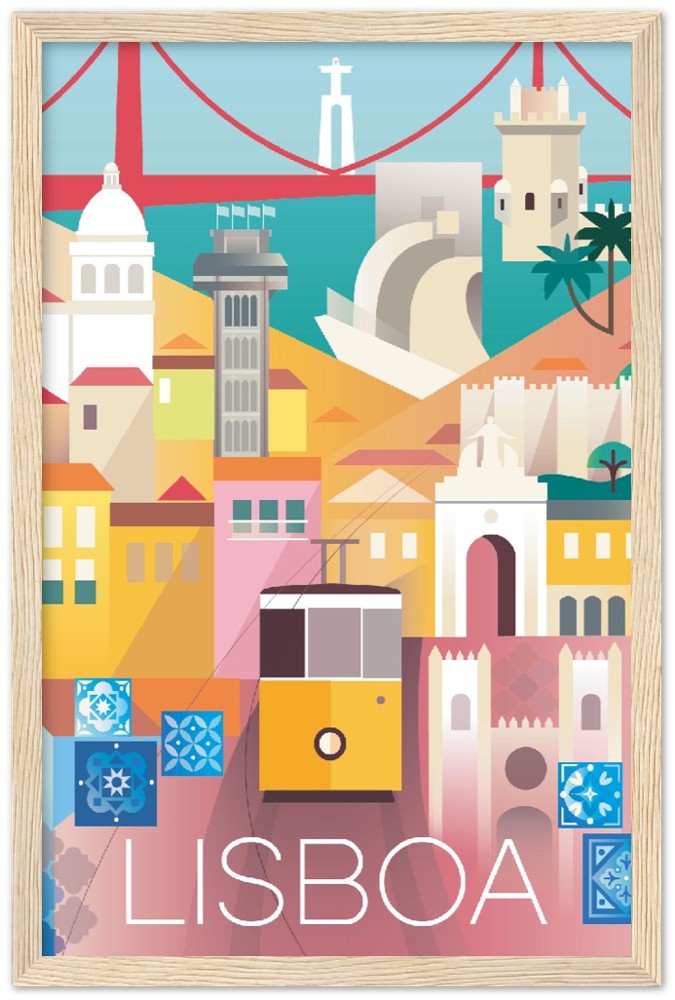 Lisbon Premium Matte Paper Wooden Framed Poster