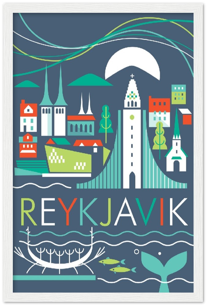 Reykjavik Premium Matte Paper Wooden Framed Poster