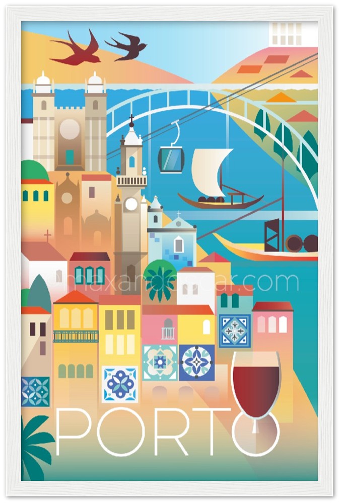 Porto Premium Matte Paper Wooden Framed Poster