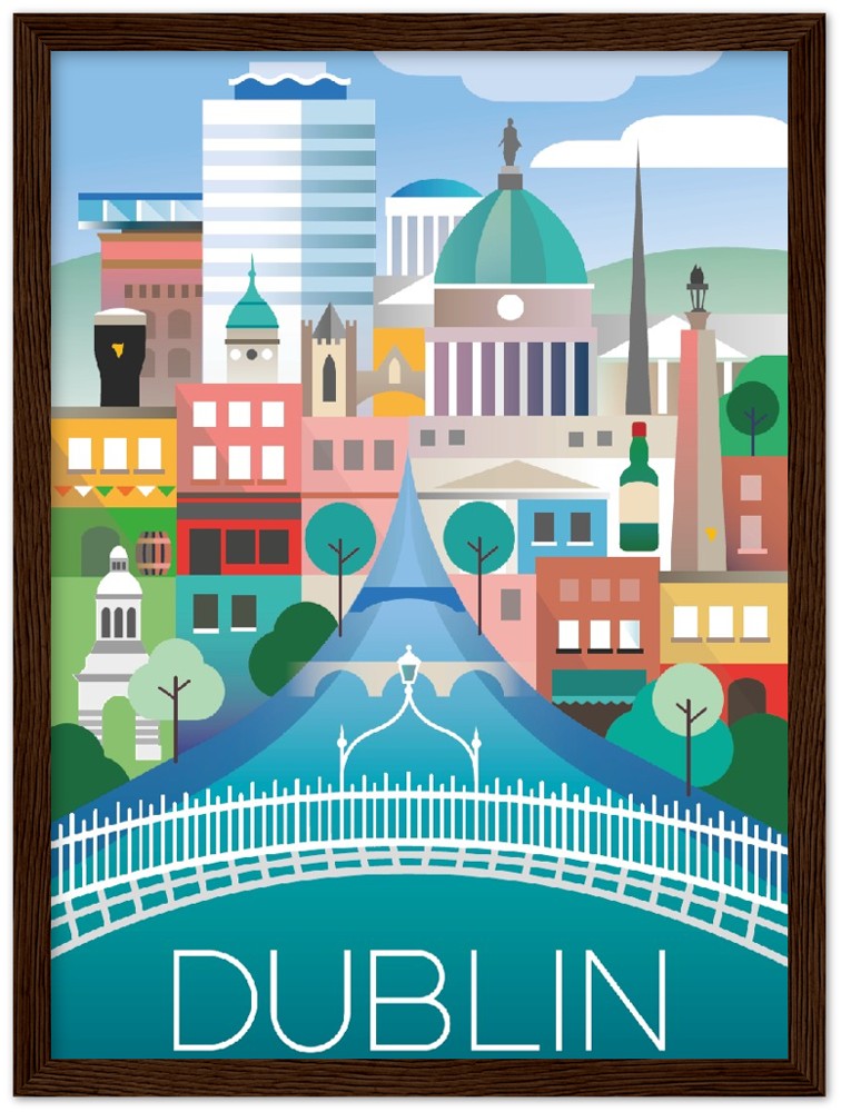 Dublin Premium Matte Paper Wooden Framed Poster